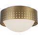 Astoria 2 Light 10 inch Vintage Brass Flush Mount Ceiling Light