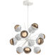 Cabochon LED 29 inch Salt White with White Marble Chandelier Ceiling Light in 3000K LED, Bronze, Startburst
