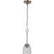 Neighborhood Serene 1 Light 6 inch Brushed Polished Nickel Mini Pendant Ceiling Light in Clear Seeded, Neighborhood Collection