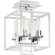Cubic 4 Light 10.5 inch Chrome Semi Flush Ceiling Light
