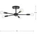 Delayne 5 Light 16 inch Matte Black Semi-Flush Mount Ceiling Light