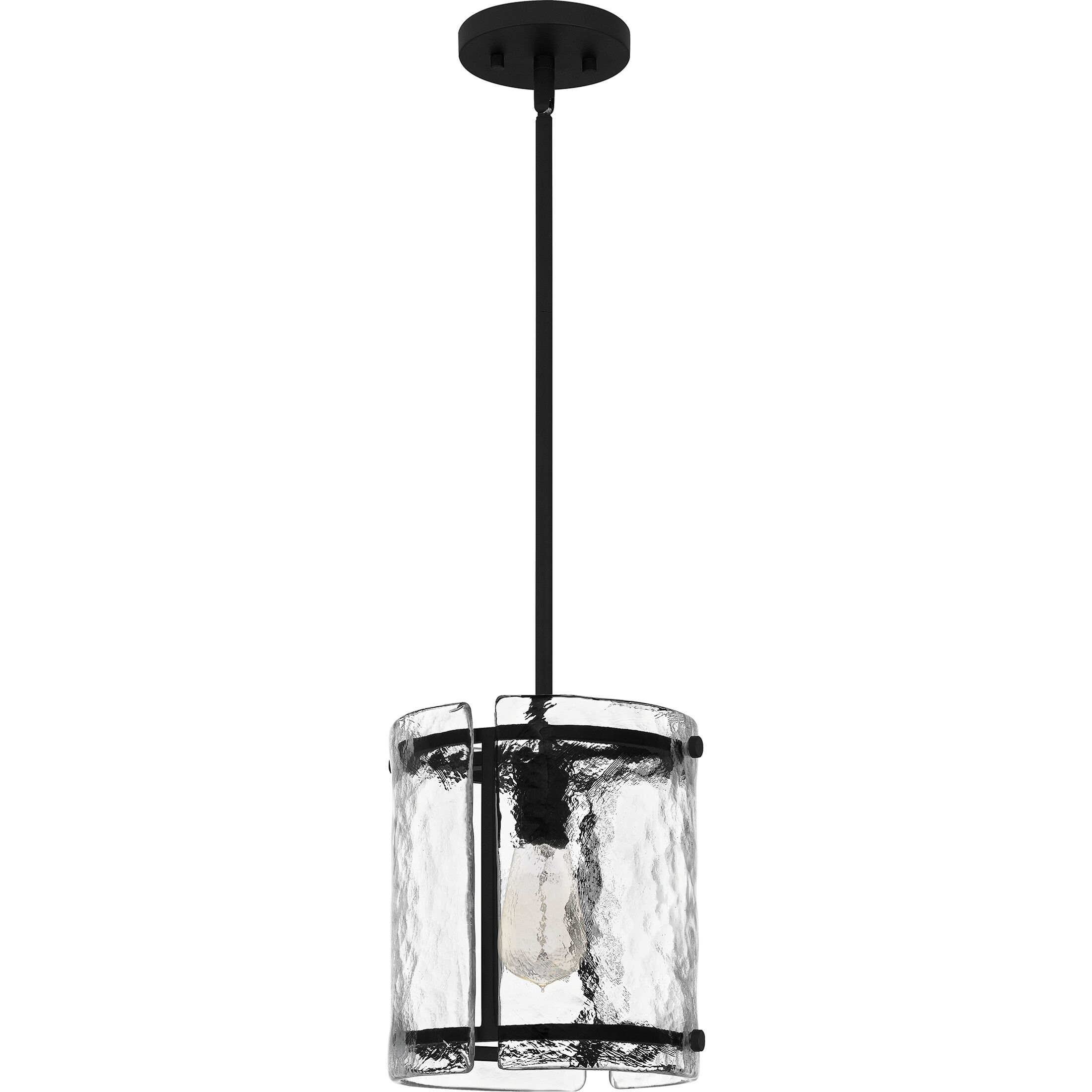 Fortress 1 Light 9.25 inch Earth Black Mini Pendant Ceiling Light