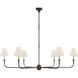 Thomas O'Brien Piaf 6 Light 58 inch Aged Iron and Ebonized Oak Chandelier Ceiling Light, Grande