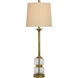 Signature 34 inch 150 watt Clear and Gold Table Lamp Portable Light