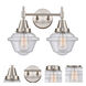 Caden LED 16.5 inch Satin Nickel Bath Vanity Light Wall Light in Seedy Glass