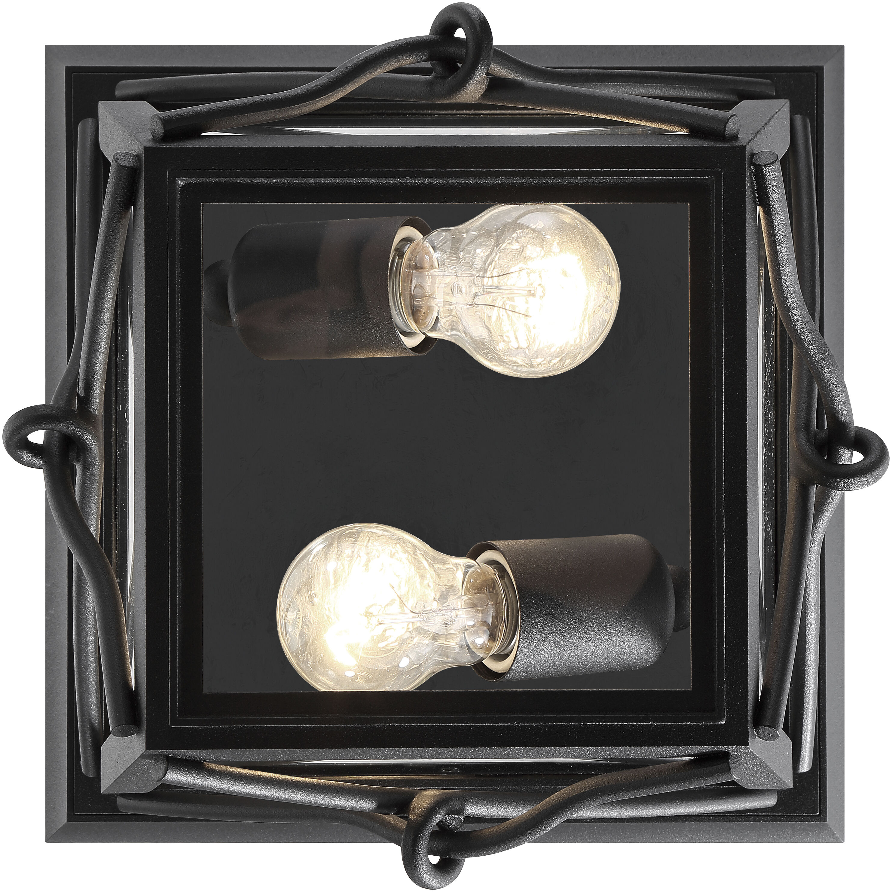 Belmont 2 Light 10 inch Black Outdoor Flushmount