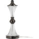 Linden 29 inch 100 watt Black Nickel and Clear and Off-White Shade Table lamp Portable Light