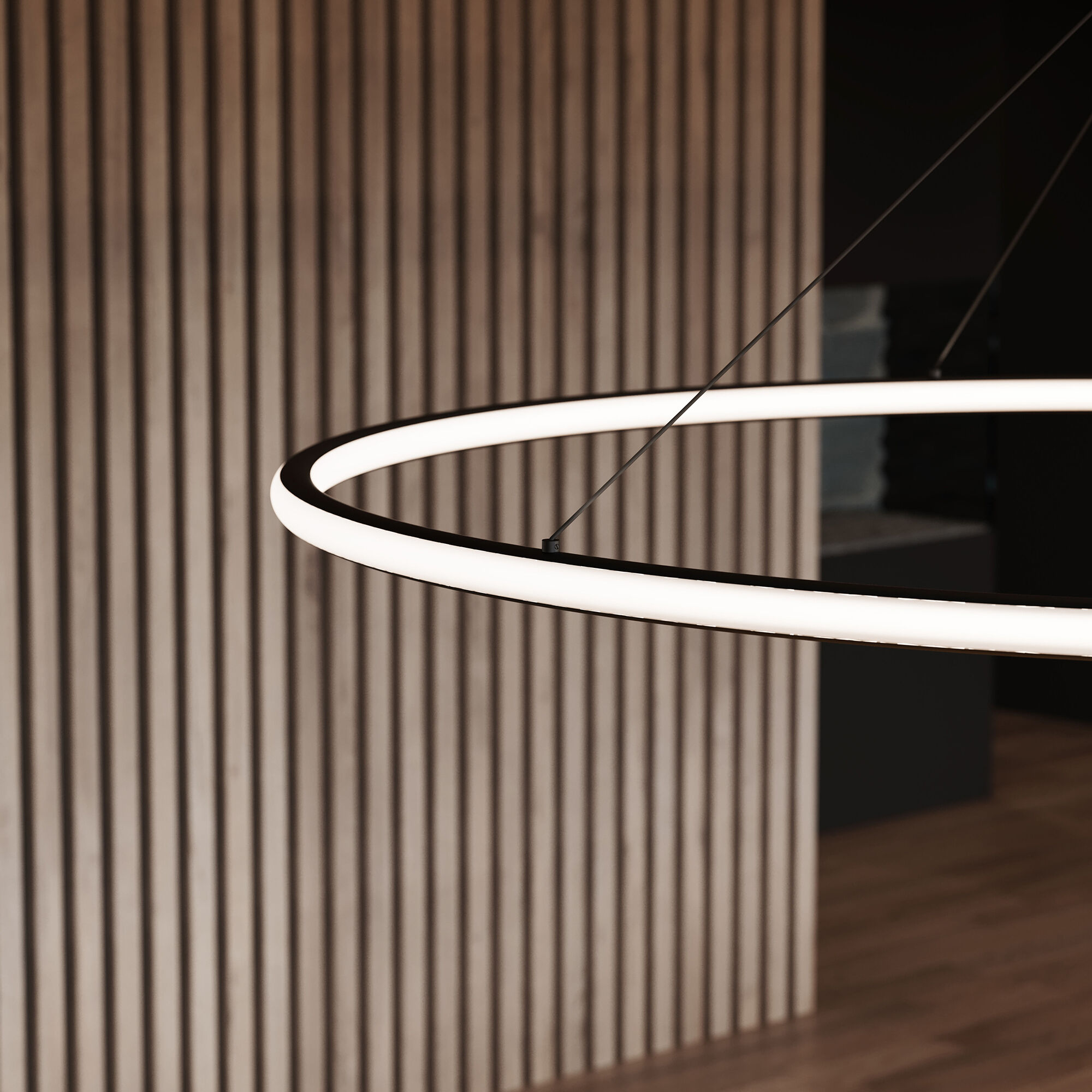 Luna LED 62 inch Satin Black Pendant Ceiling Light