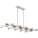 Acra 10 Light 50 inch Brushed Nickel Linear Chandelier Ceiling Light
