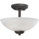 Tia 2 Light 11.75 inch Painted Bronze Semi Flush Mount Ceiling Light