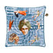 Mind Games 20 X 20 inch Dark Blue and Bright Blue Throw Pillow