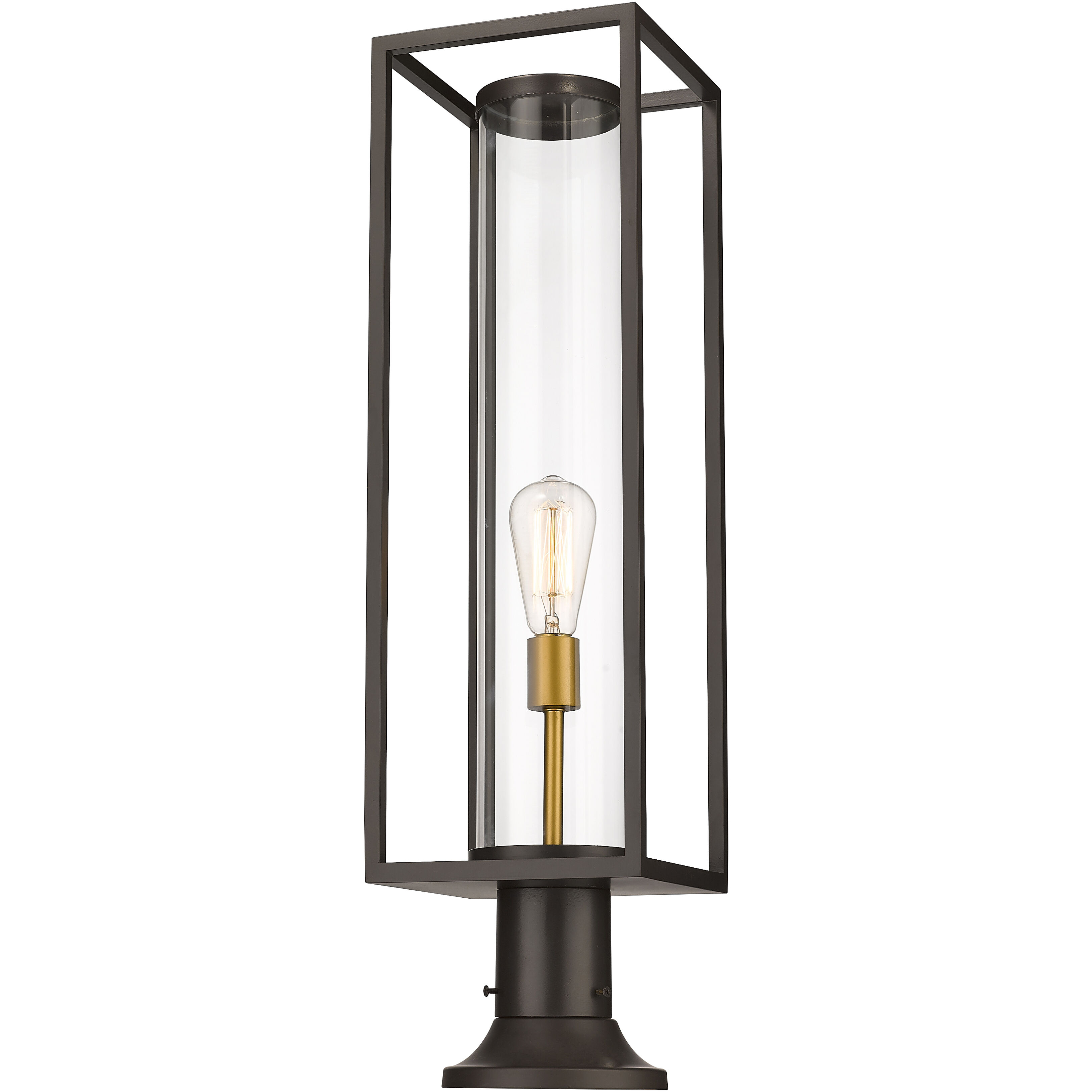 Dunbroch 1 Light 29.75 inch Deep Bronze and Outdoor Brass Outdoor Pier Mounted Fixture