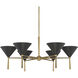 Cortan 6 Light 36 inch Legacy Brass and Dark Bronze Chandelier Ceiling Light