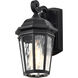 East River 12 inch Matte Black Outdoor Wall Lantern, Small