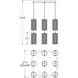Uptown Mesh LED Matte Black Chandelier Ceiling Light, Square Multi-Port