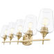 Joliet 5 Light 38.25 inch Burnished Brass Bathroom Vanity Wall Light