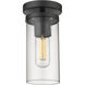 Winslett 1 Light 4.75 inch Matte Black Semi-Flush Mount Ceiling Light, Damp