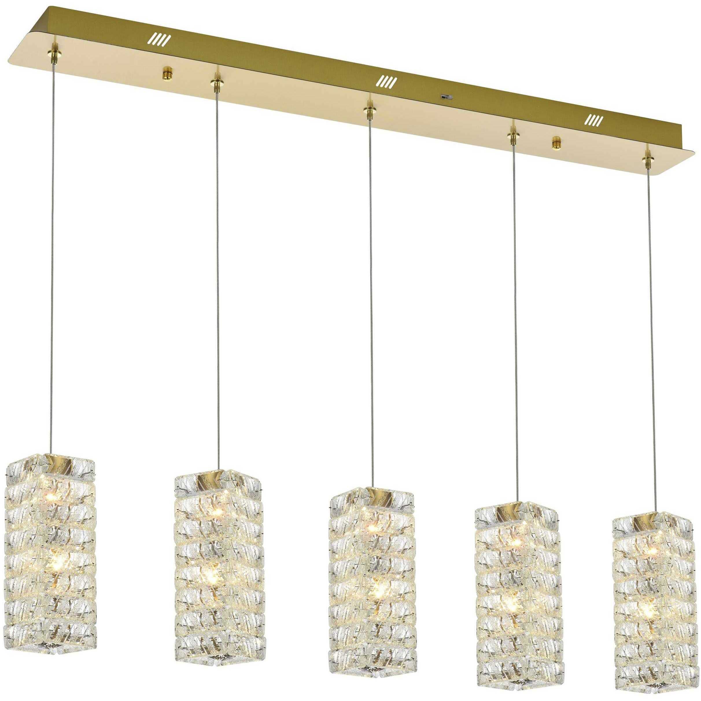 Aston 5 Light 5 inch Satin Gold Pendant Ceiling Light