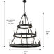 Alastair 18 Light 32 inch Matte Black Chandelier Ceiling Light