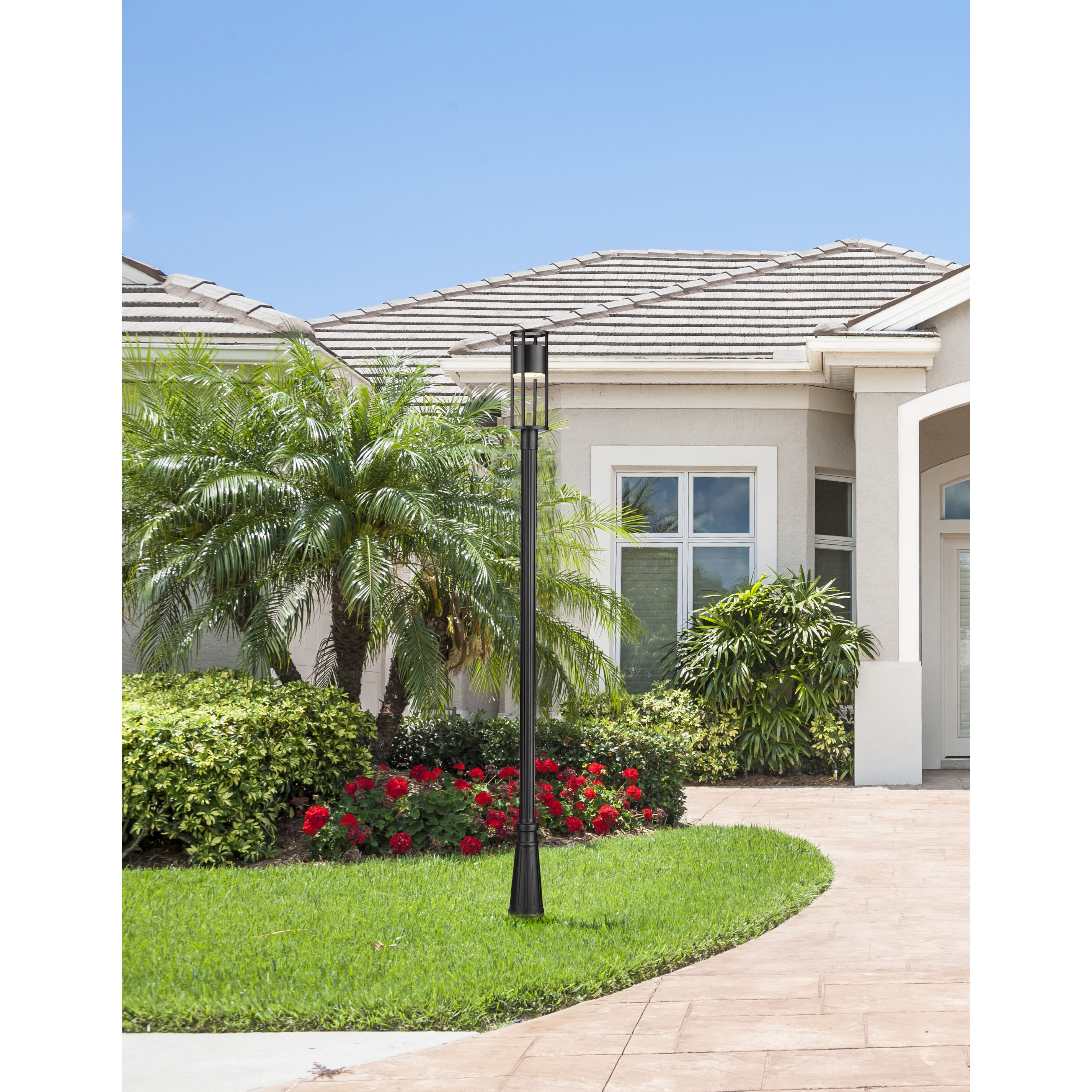 Luca LED 115.75 inch Black Outdoor Post Mounted Fixture