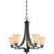 Treme 5 Light 25 inch Espresso Chandelier Ceiling Light