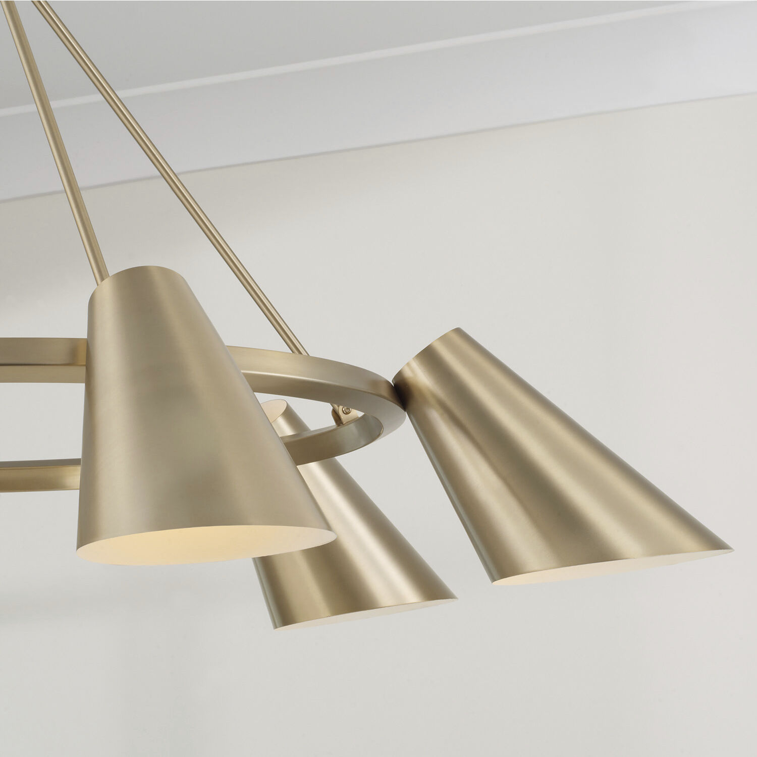 Leo 6 Light 48 inch Matte Brass Chandelier Ceiling Light