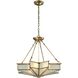 Decostar 4 Light 25 inch Brushed Brass Chandelier Ceiling Light