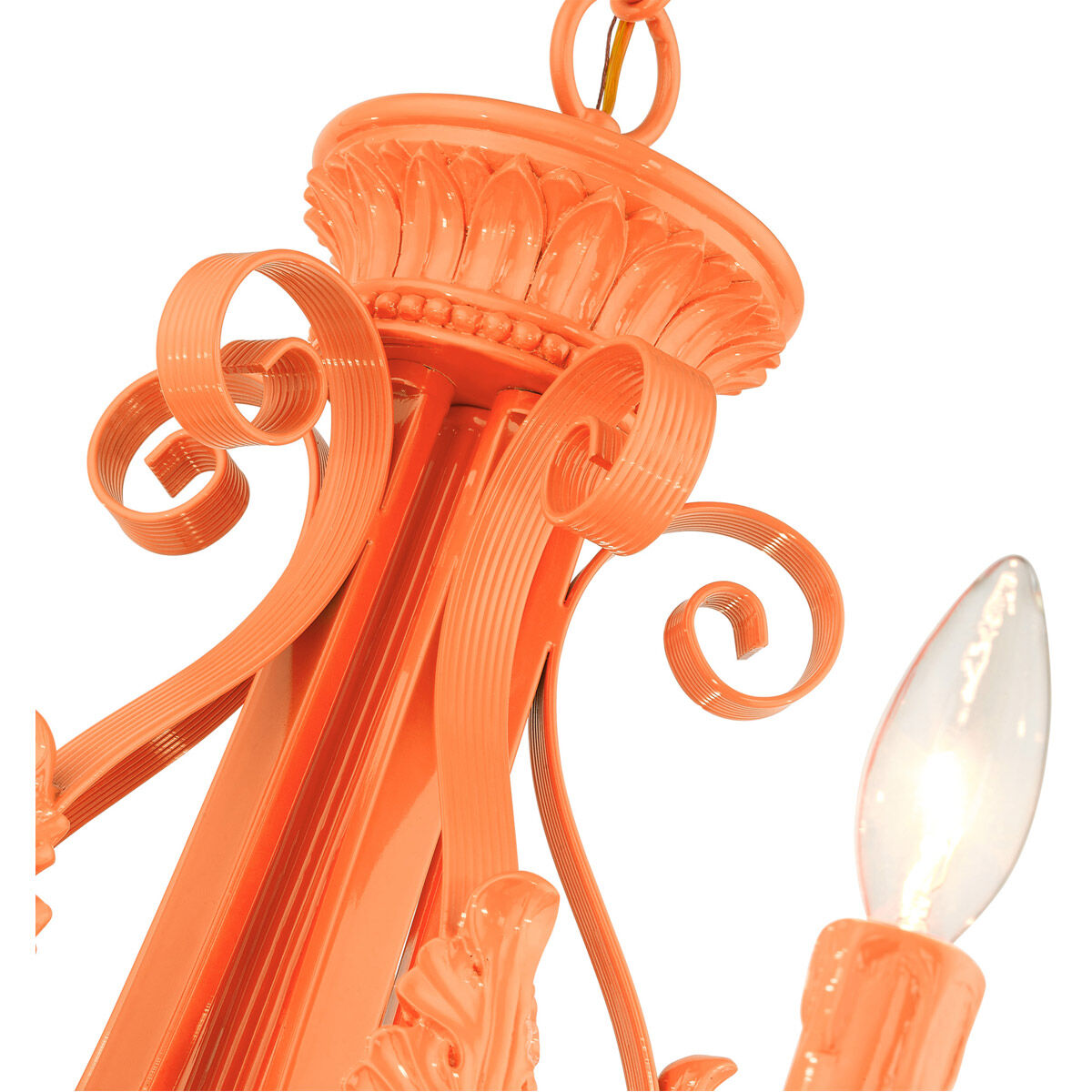 Valencia 5 Light 25 inch Shiny Orange Chandelier Ceiling Light