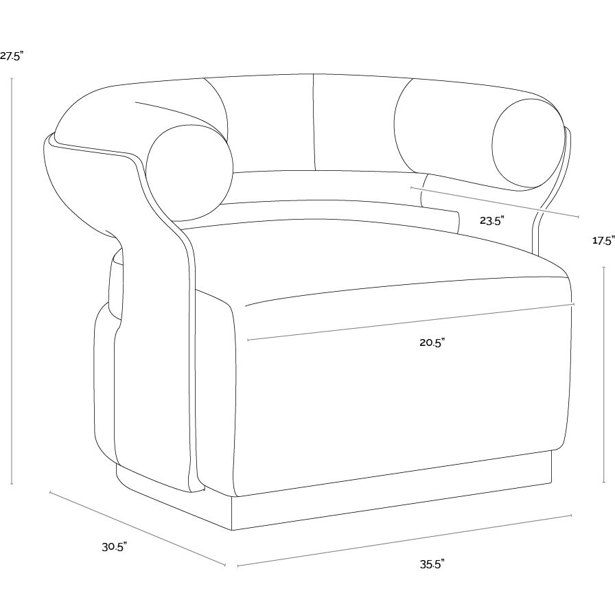 Olida Helios Check Black / Napa Black Swivel Lounge Chair