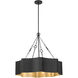 Ottavio 5 Light 28 inch Matte Black and Vintage Brass Pendant Ceiling Light