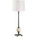 Dempsey 35 inch 150 watt Dark Bronze and Travertine Buffet Lamp Portable Light