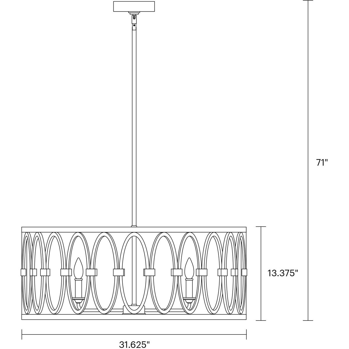 Sean Lavin Patrice 8 Light 31.63 inch Deep Abyss Chandelier Ceiling Light