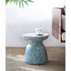 Capiz 15.8 inch Blue Stool