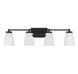 Contemporary 4 Light 32 inch Matte Black Bathroom Vanity Light Wall Light