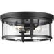 Gunther 2 Light 12.63 inch Matte Black Flushmount Ceiling Light
