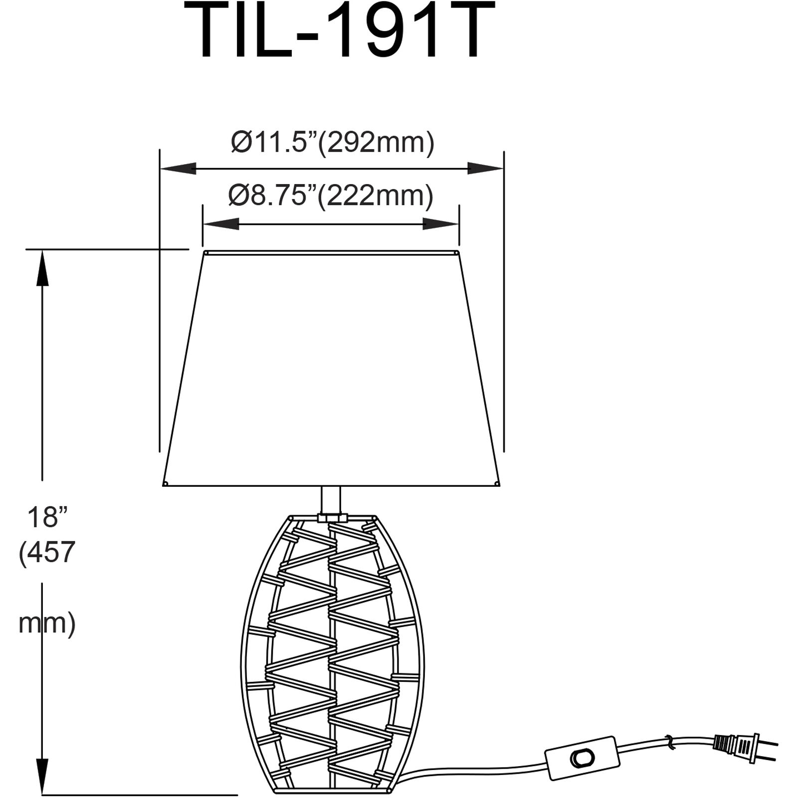 Tillie 18 inch 60 watt Natural Table Lamp Portable Light