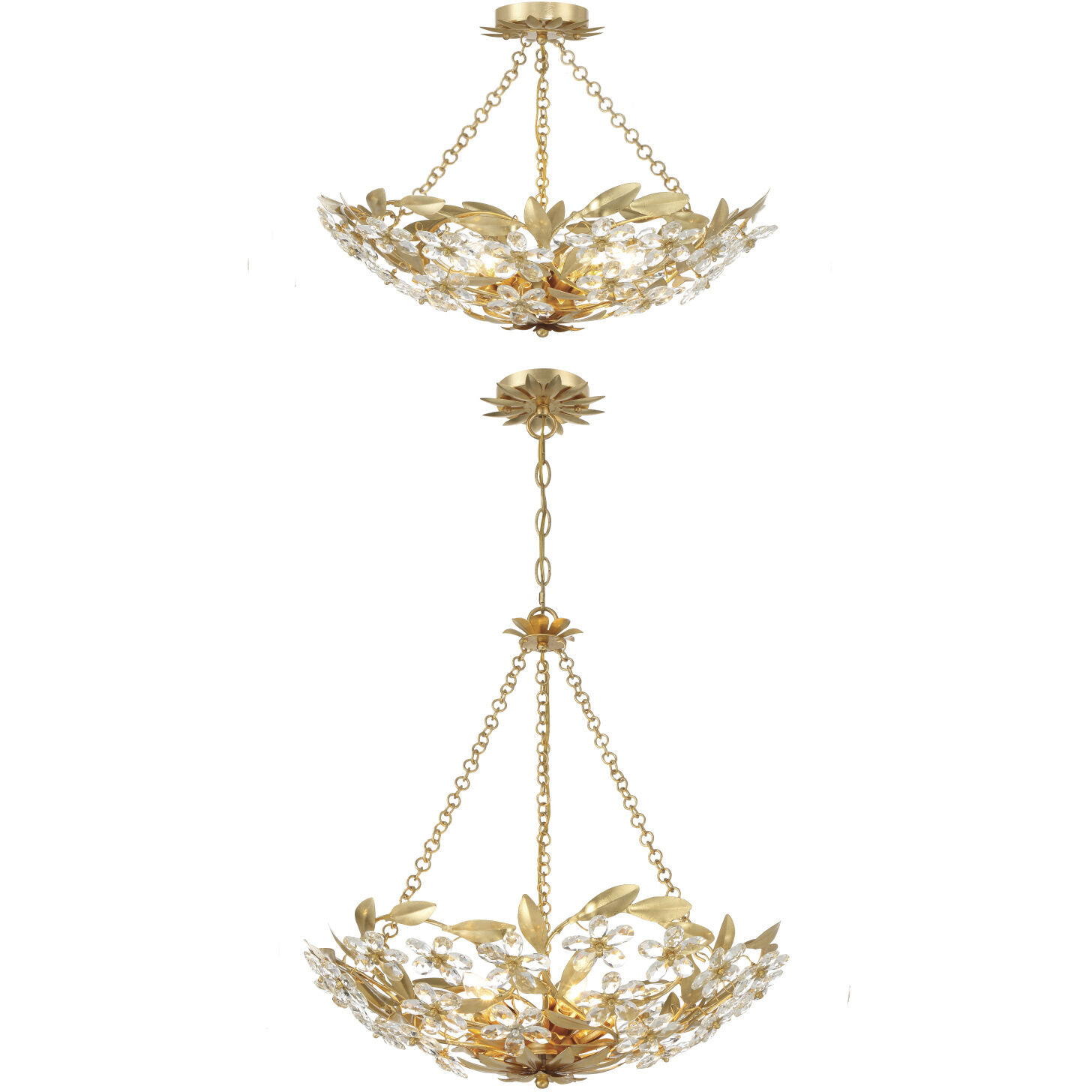 Marselle 6 Light 24 inch Antique Gold Chandelier Ceiling Light