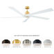 Aspen 70 inch Burnished Brass with Matte White Blades Ceiling Fan