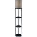 Keely 56.83 inch 150 watt Black RGB Color Changing Shelf Floor Lamp Portable Light, Simplee Adesso