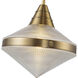Willard Pendant Ceiling Light in Vintage Brass, Clear Prismatic Glass