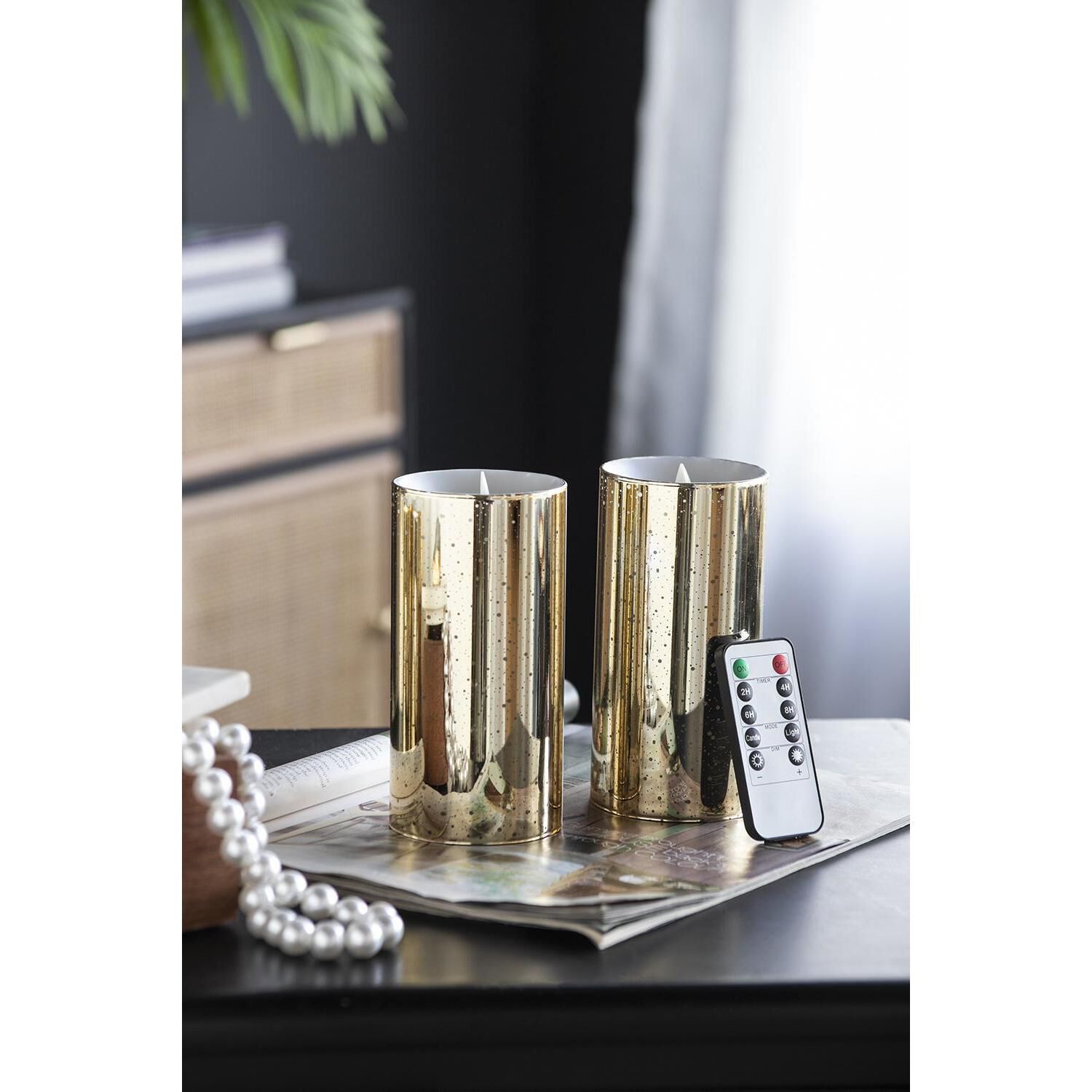 Speckled 6 X 3 inch LED Candle