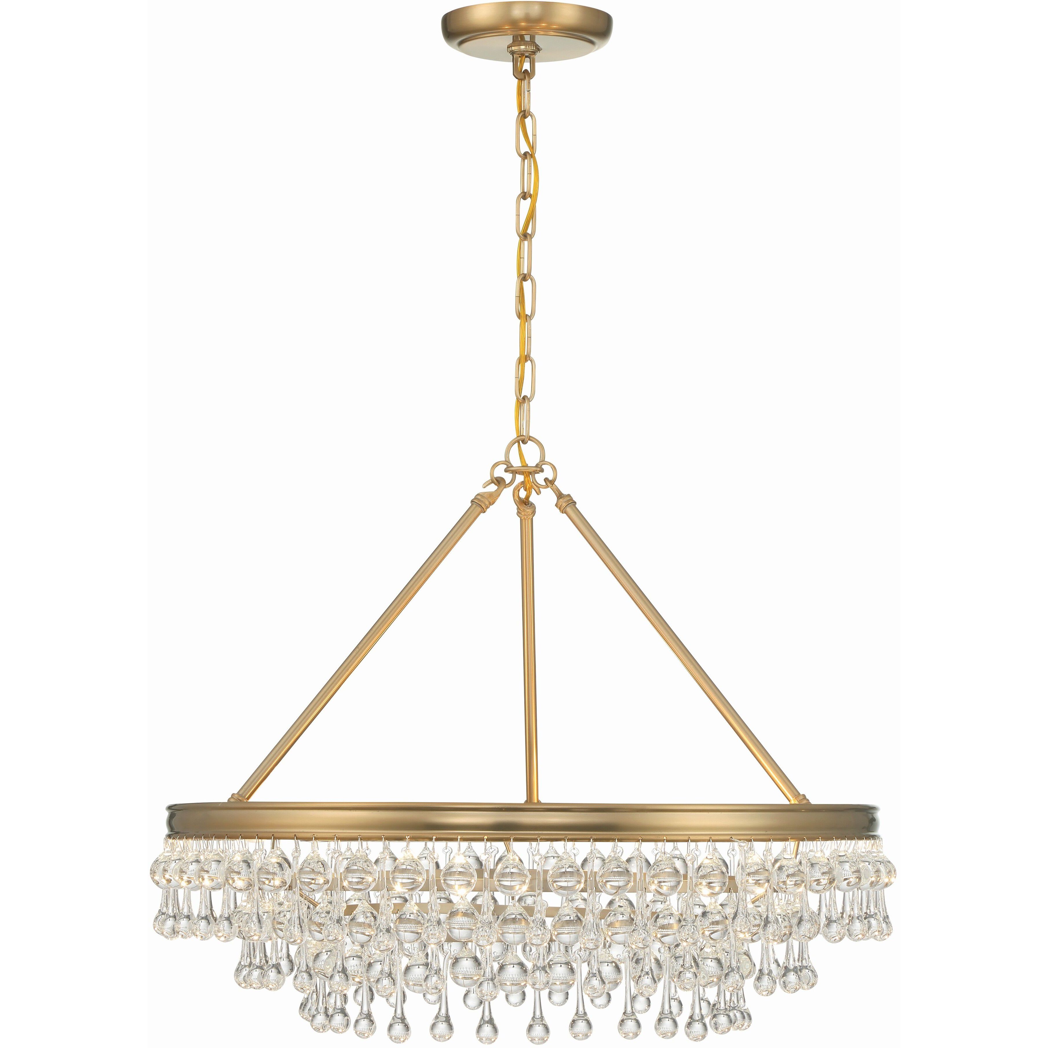 Calypso 6 Light 25 inch Vibrant Gold Chandelier Ceiling Light