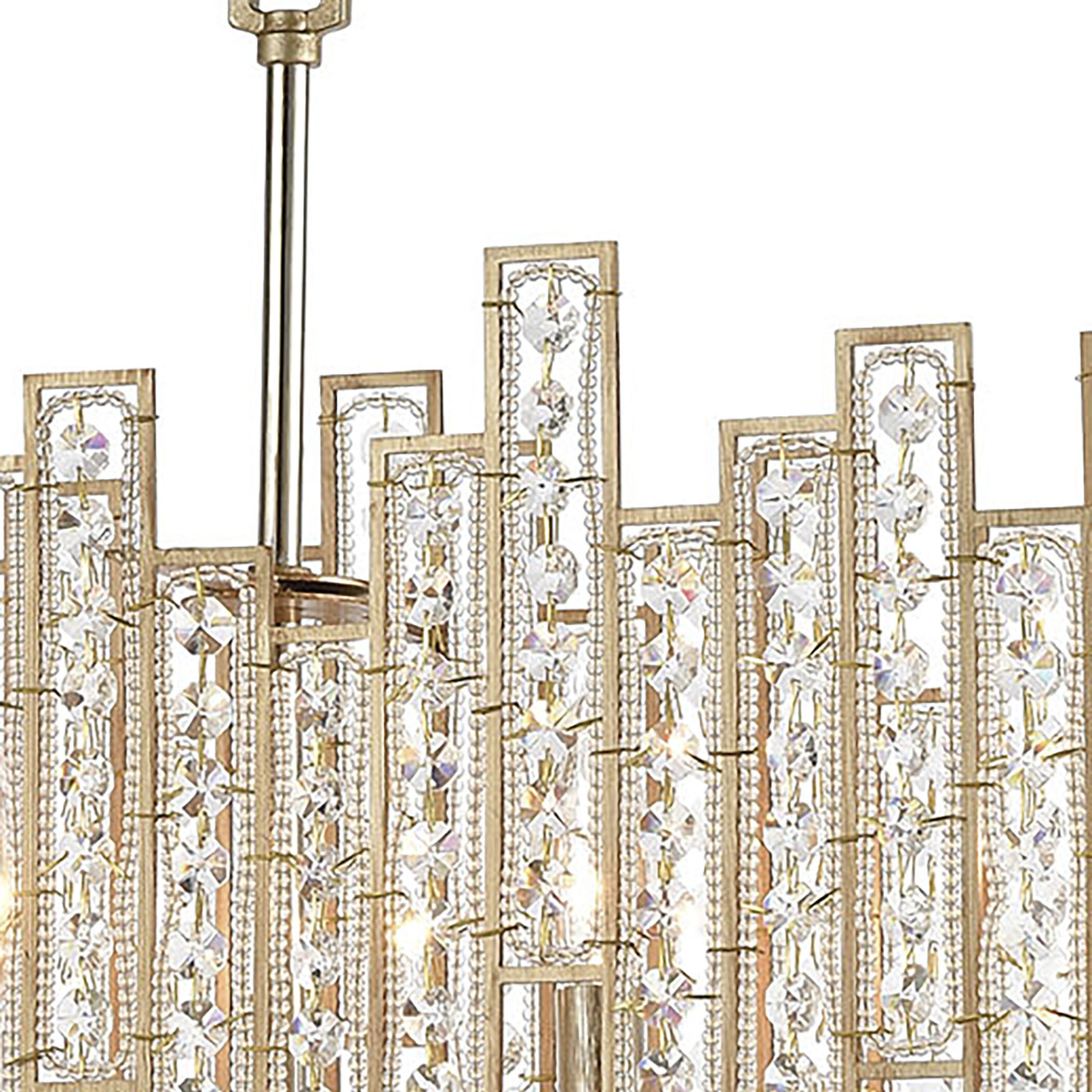 Equilibrium 5 Light 34 inch Matte Gold Linear Chandelier Ceiling Light