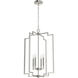 Zoanne 4 Light 19 inch Brushed Nickel Pendant Ceiling Light