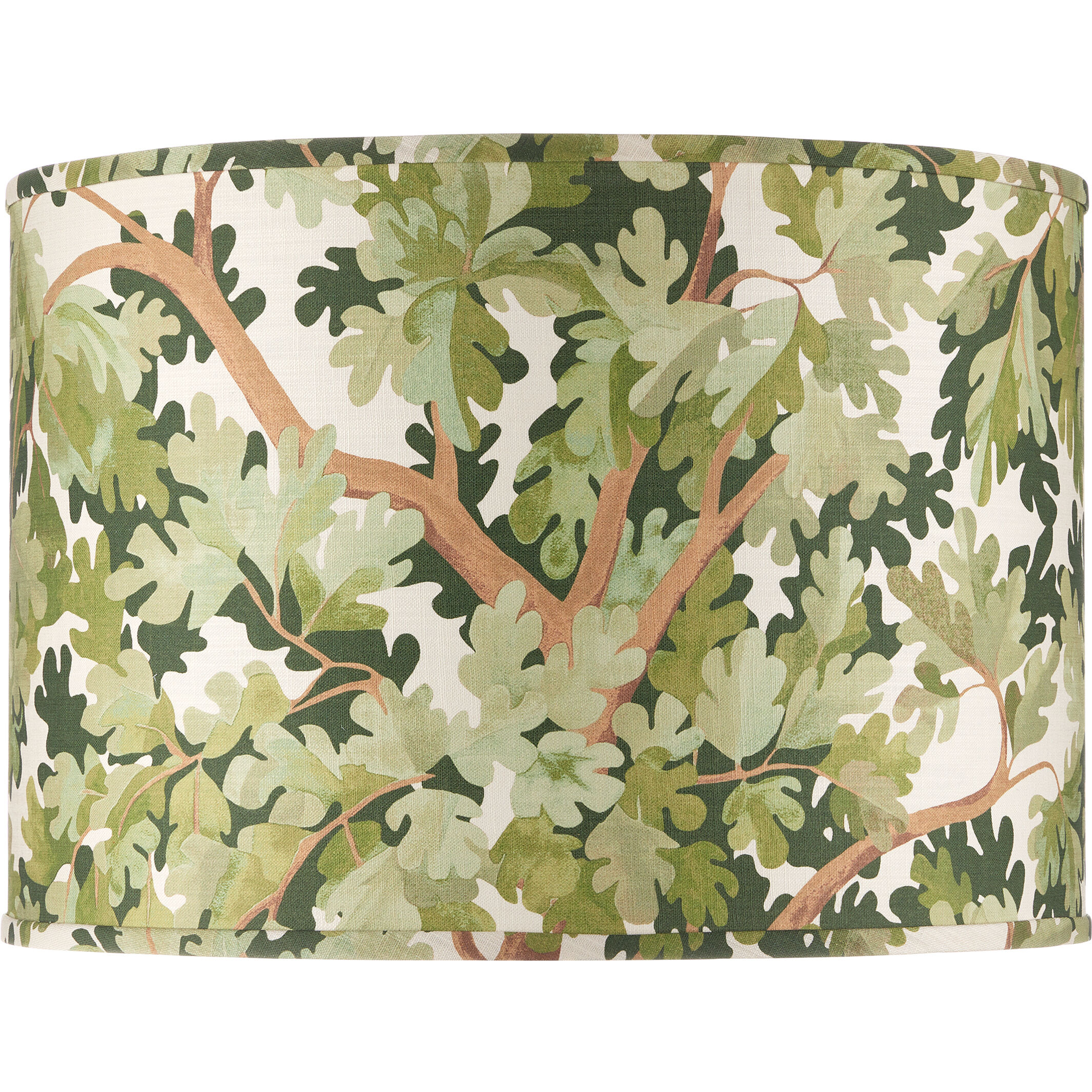 Woodland Green/Brown/Ivory Drum Lamp Shade