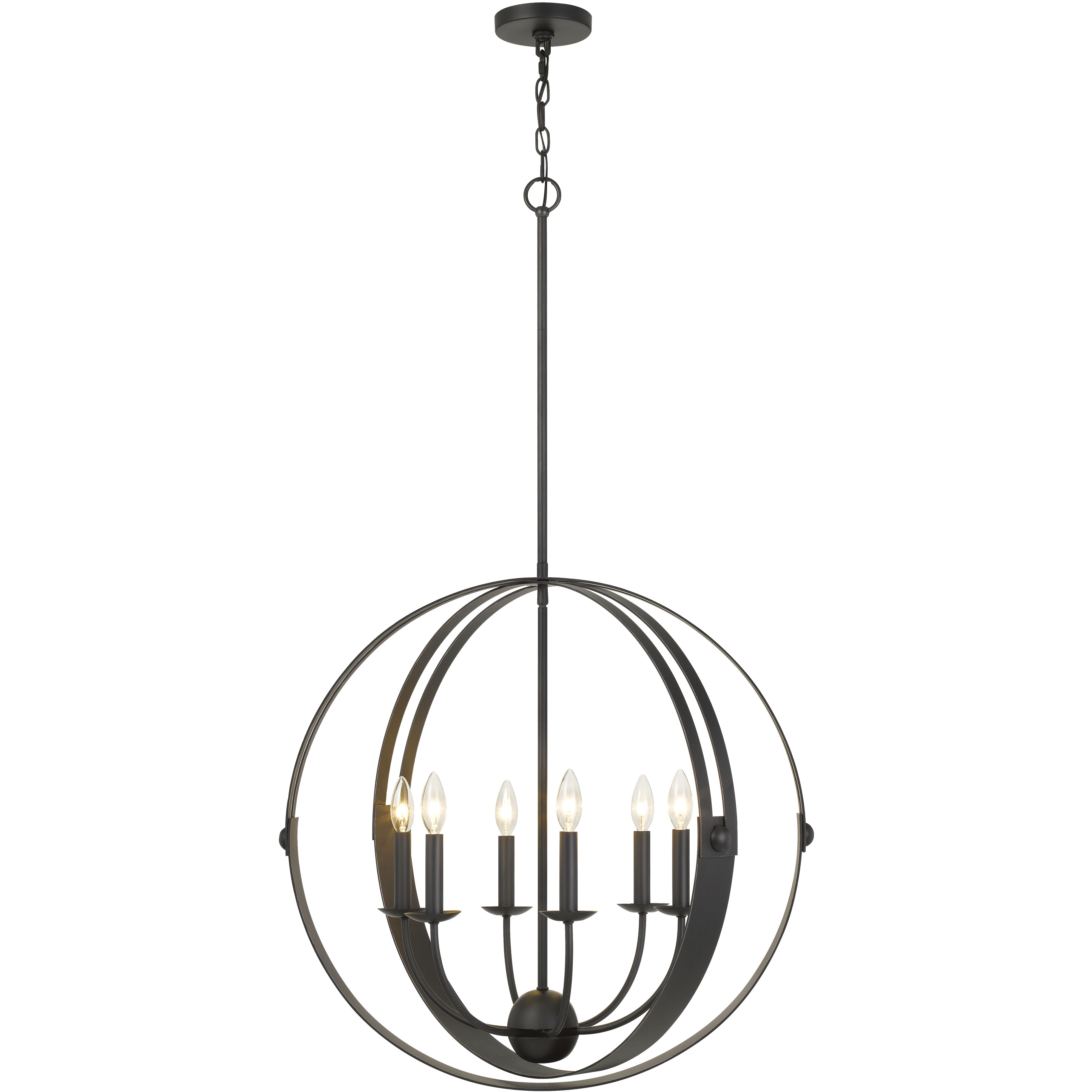 Valais 6 Light 5 inch Matte Black Chandelier Ceiling Light
