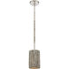 Abaca 1 Light 5.25 inch Polished Nickel with Gray Mini Pendant Ceiling Light
