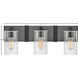 Sawyer 3 Light 22 inch Aged Zinc with Distressed Black Vanity Light Wall Light