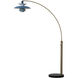 Palm Springs 84 inch 100.00 watt Weathered Brass and Black Arc Floor Lamp Portable Light in Blue Tone