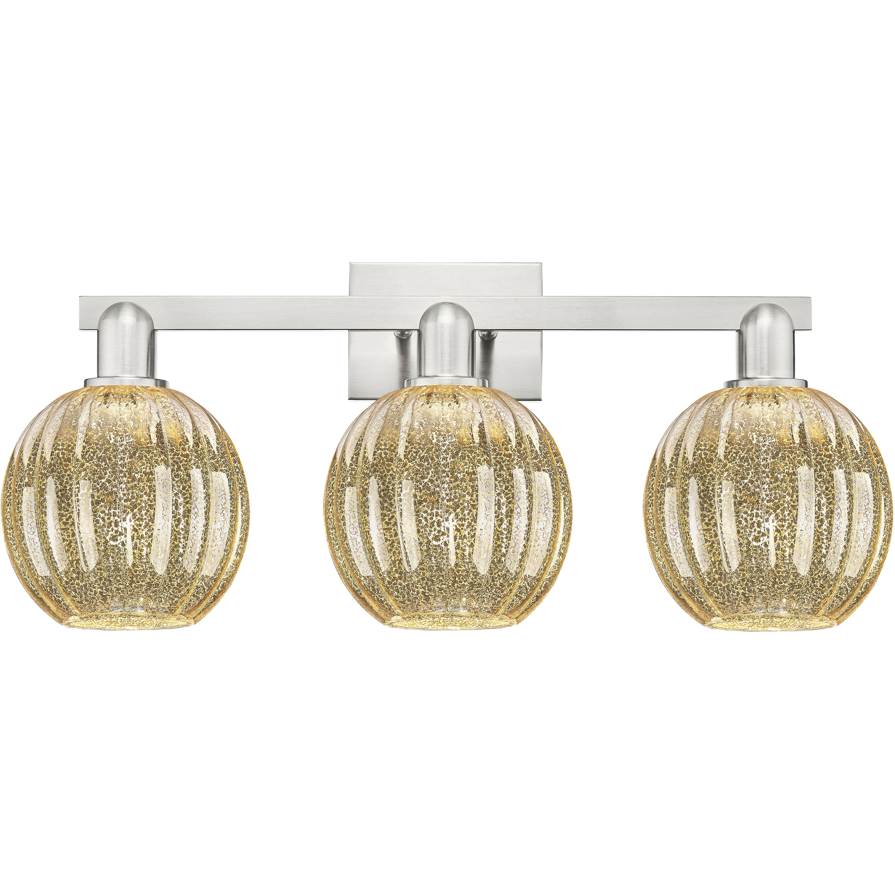 Preston 3 Light 26 inch Brushed Satin Nickel Bath Vanity Light Wall Light in Mercury Glass